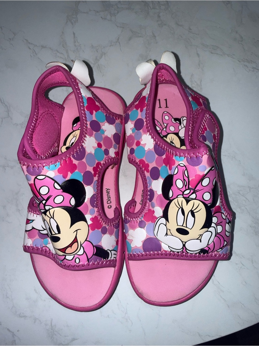 Disney Pink Minnie Mouse Open-Toe Kids Sandals with Polka Dot Accent